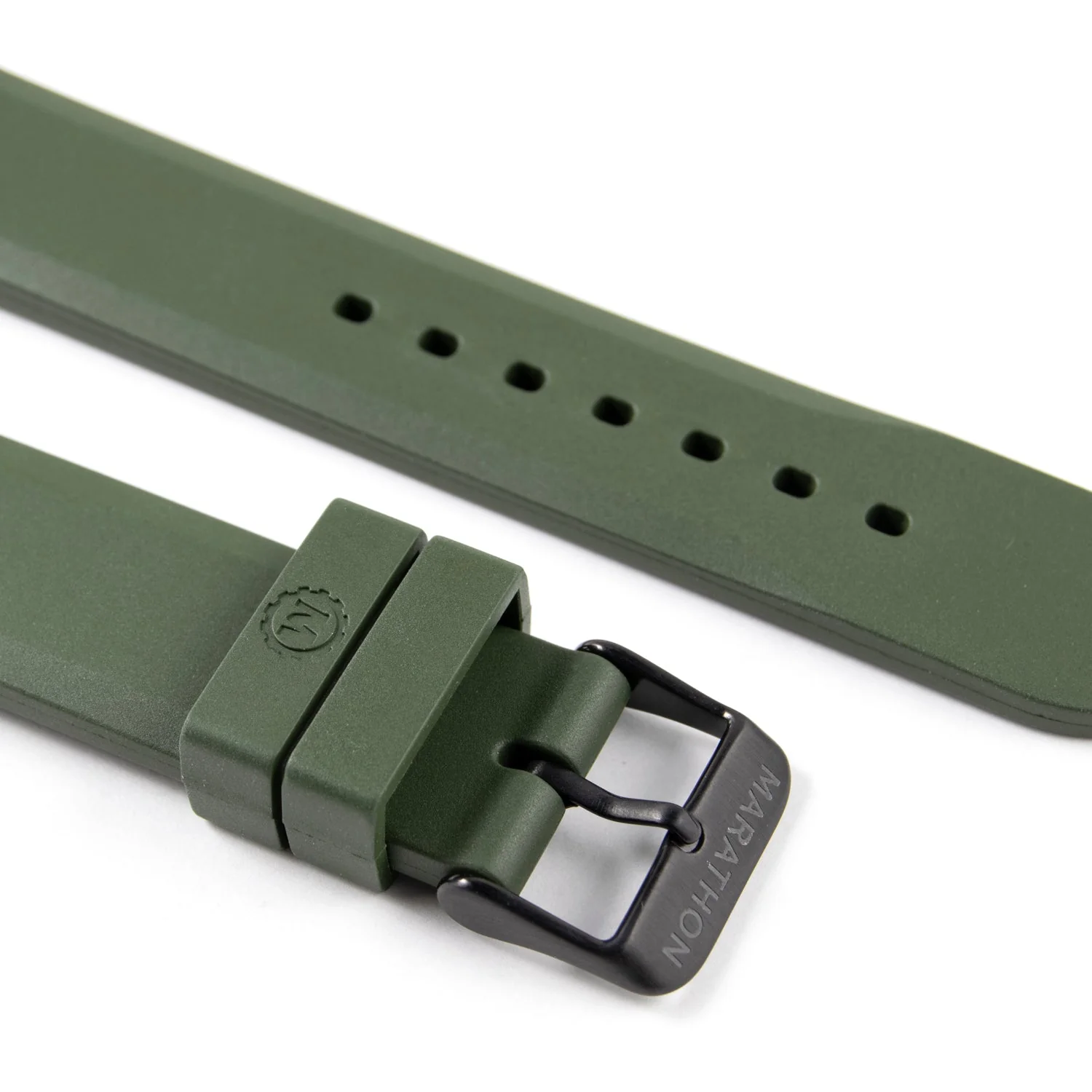 Rubber Dive Strap with Anthracite Hardware, Green, 20mm - Image 3