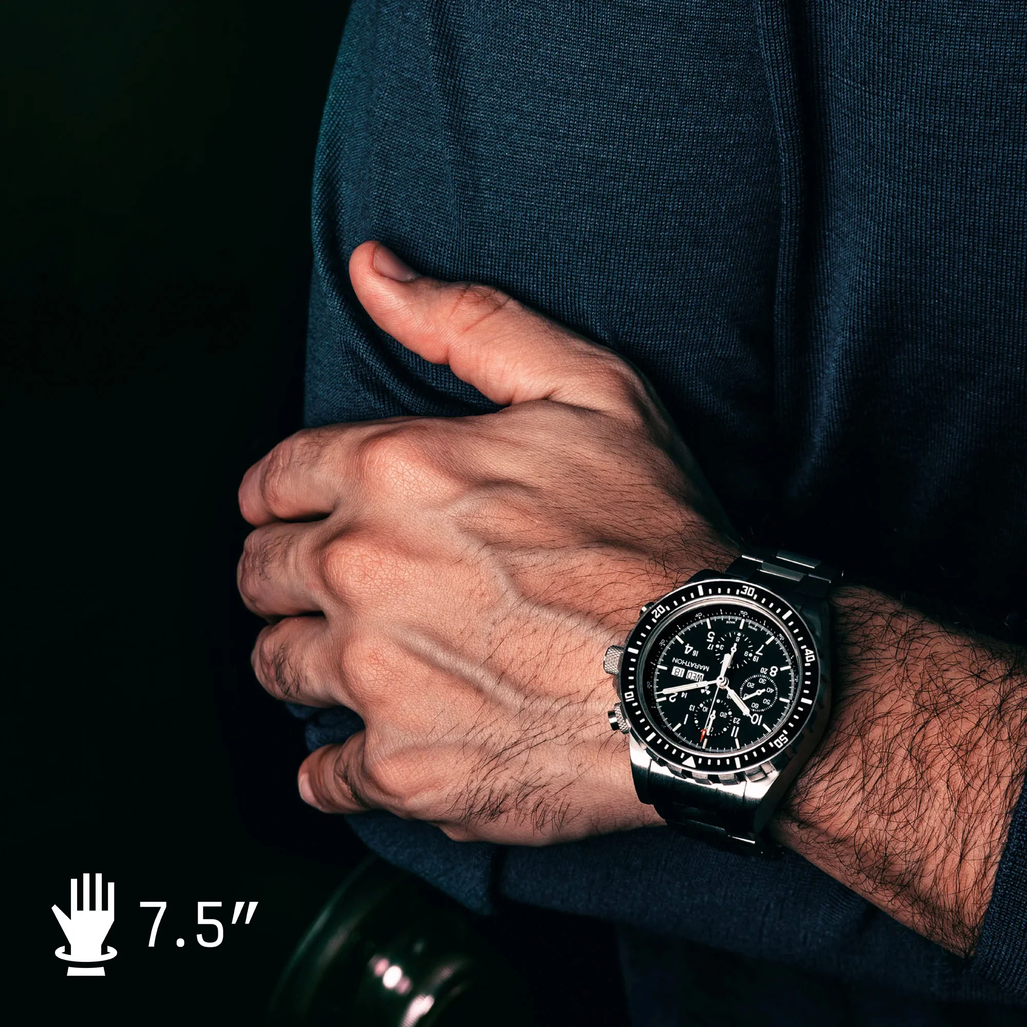 46mm Jumbo Diver/Pilot's Automatic Chronograph (CSAR) with Stainless Steel Bracelet - Image 30