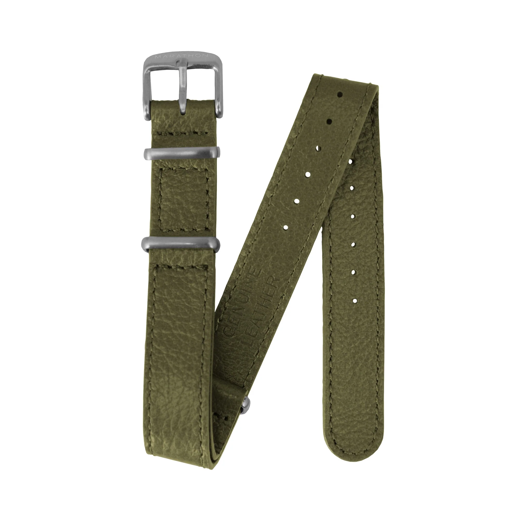 Leather DEFSTAN Strap, Olive Green, 16mm - Image 3