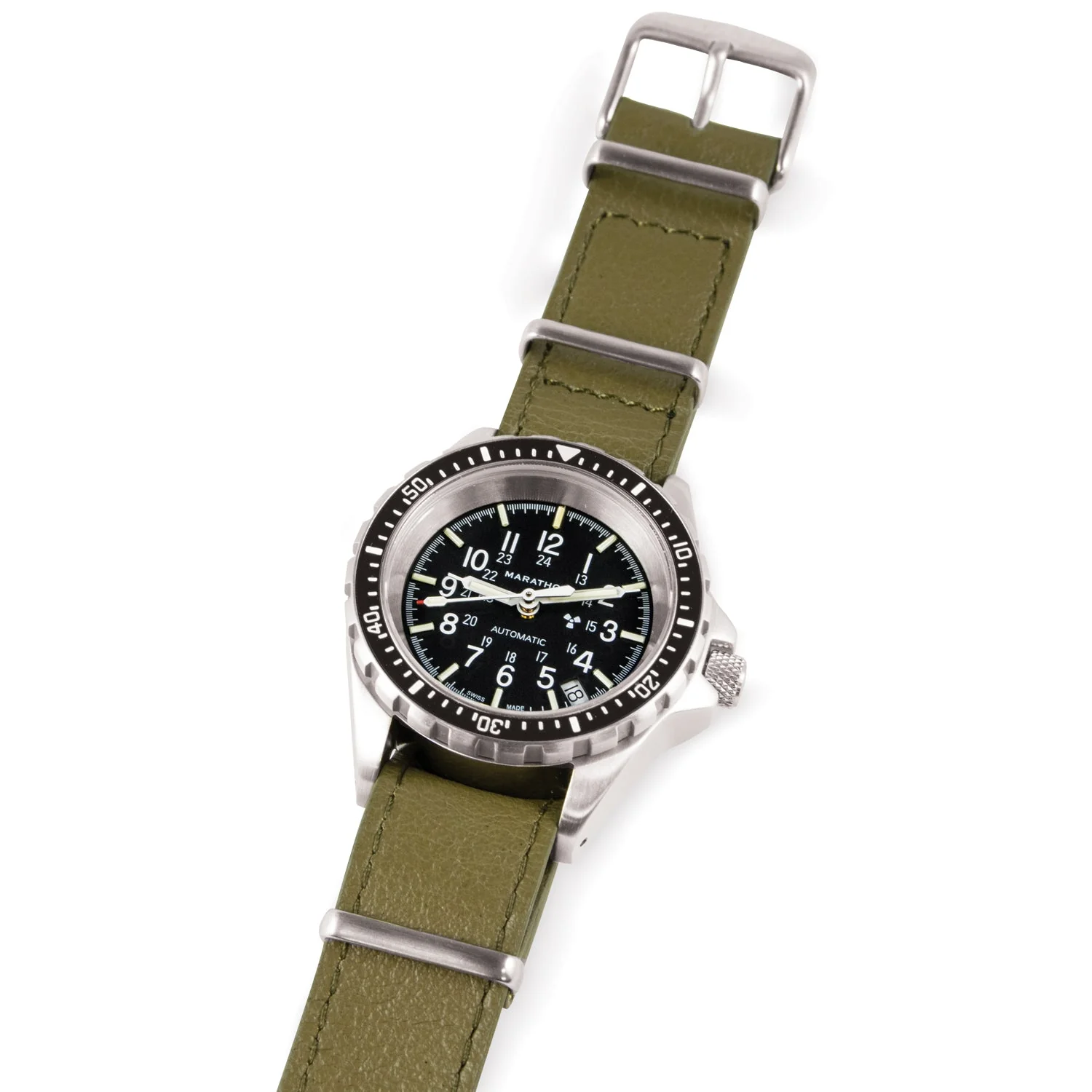 Leather DEFSTAN Strap, Olive Green, 18mm - Image 2