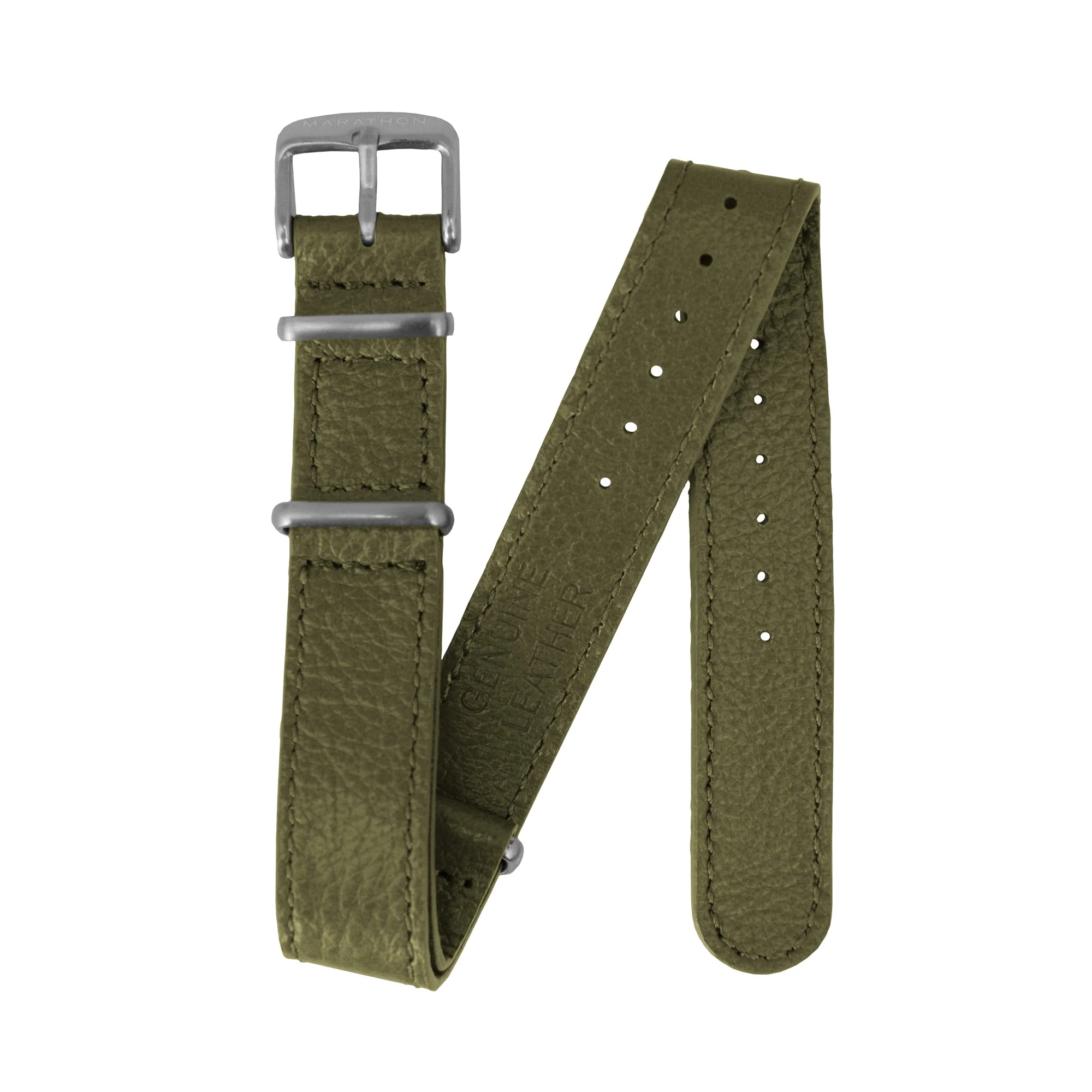 Leather DEFSTAN Strap, Olive Green, 20mm - Image 3