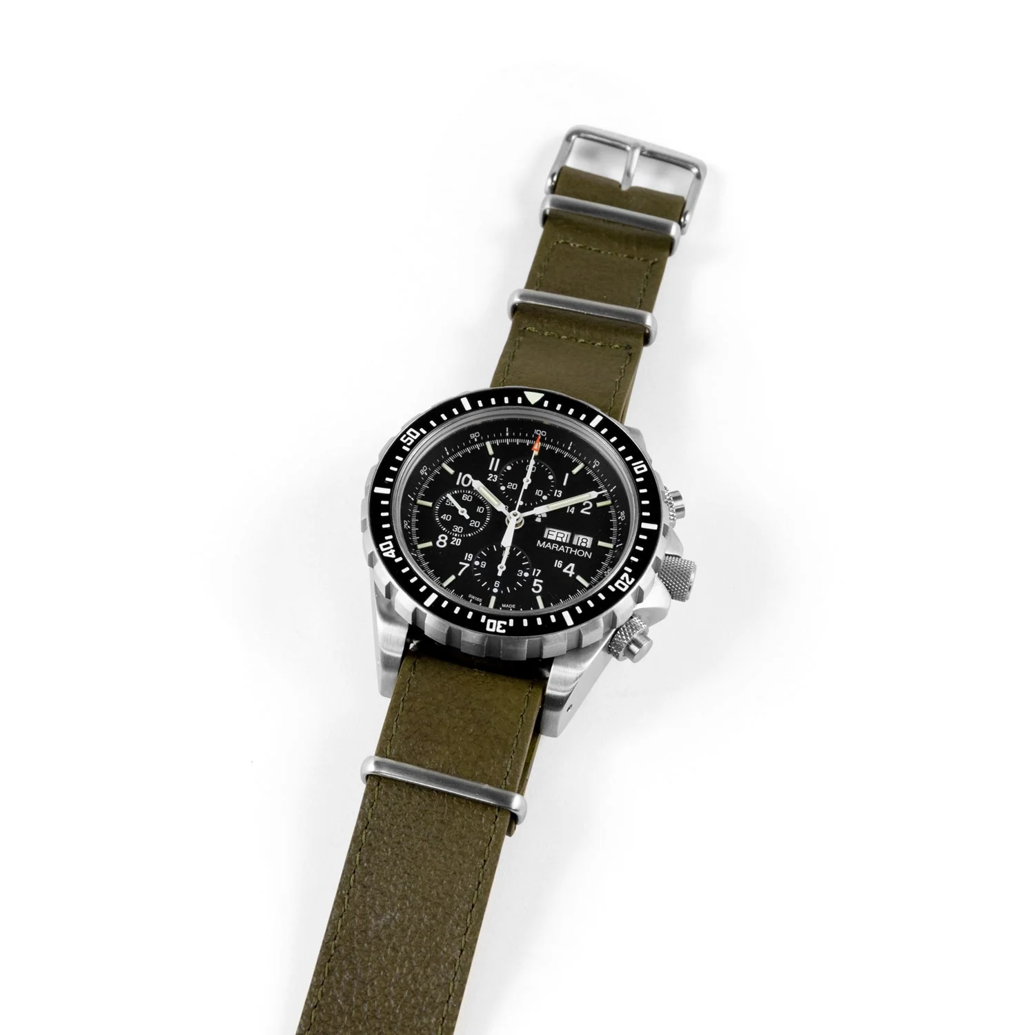 Leather DEFSTAN Strap, Olive Green, 22mm - Image 2