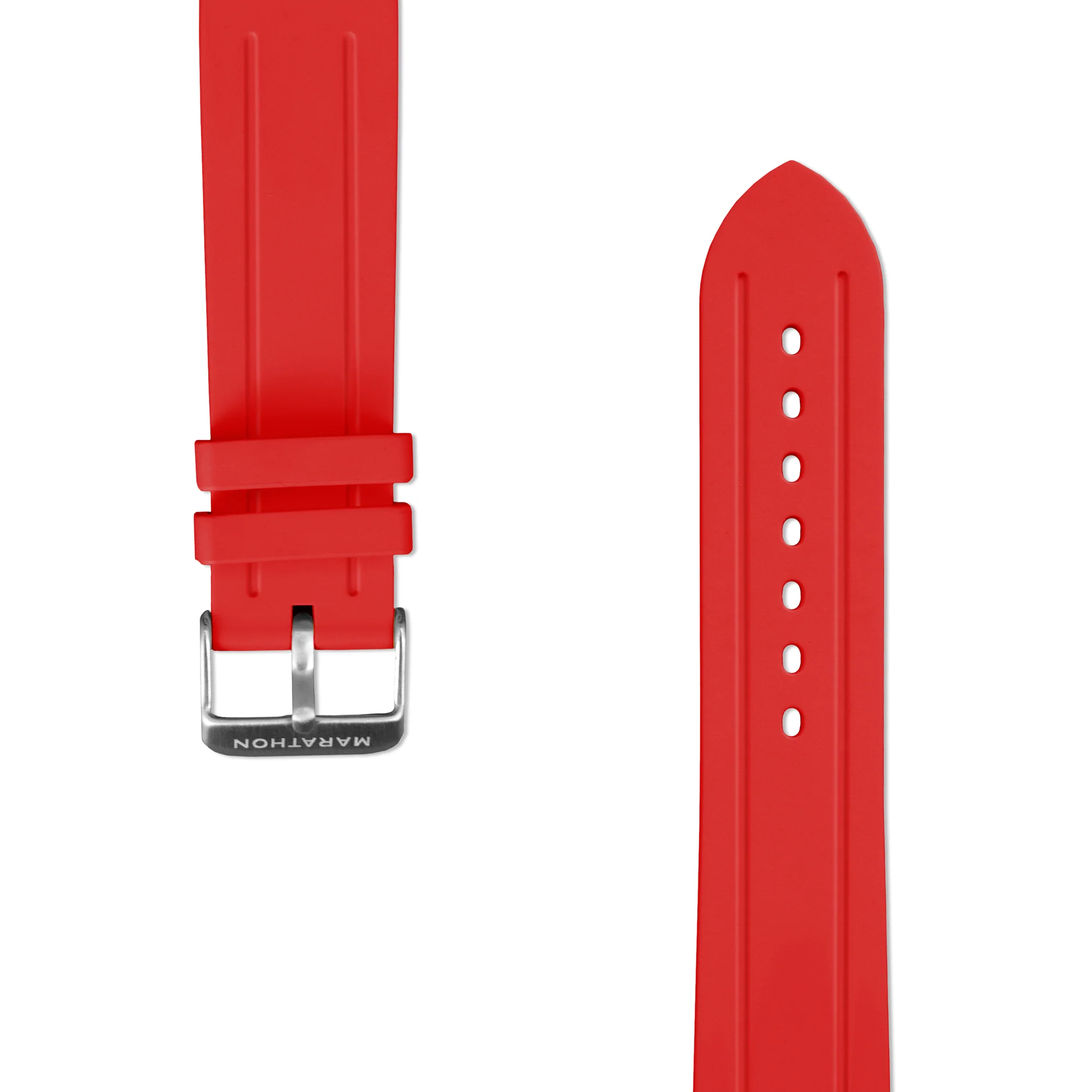Two-Piece Rubber Dive Strap, Red, 22mm - Image 4