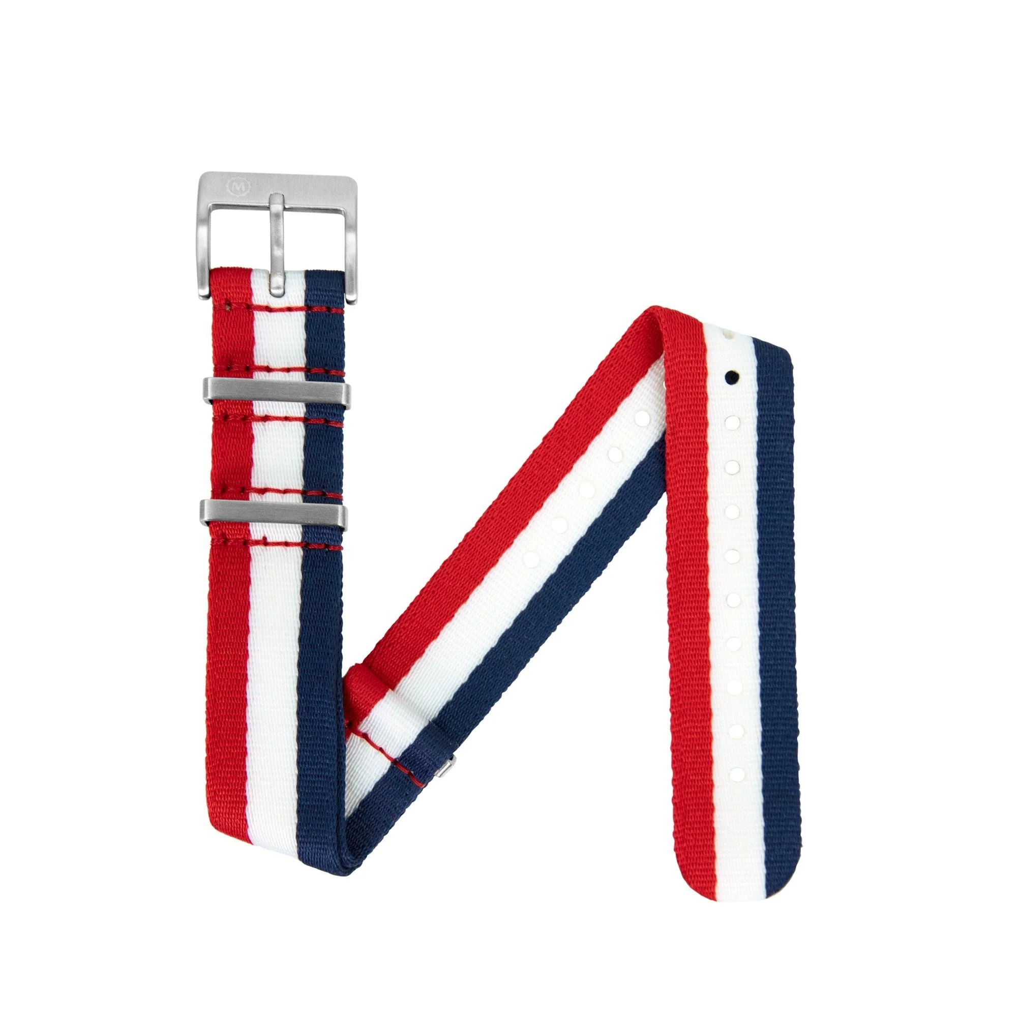 Seat-Belt Weave Nylon DEFSTAN Strap, Red, White & Blue, 20mm - Image 3