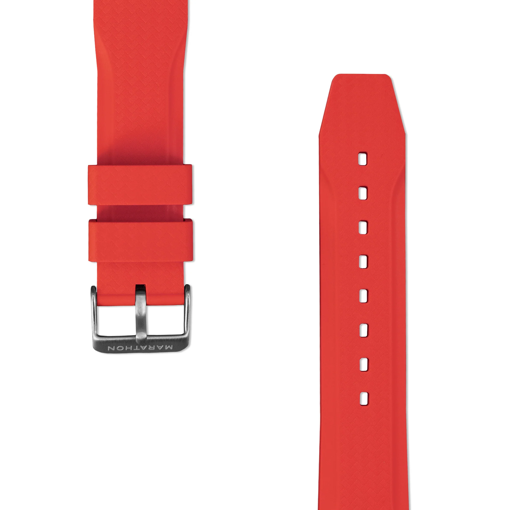 Textured Rubber Strap, Red, 22mm - Image 3